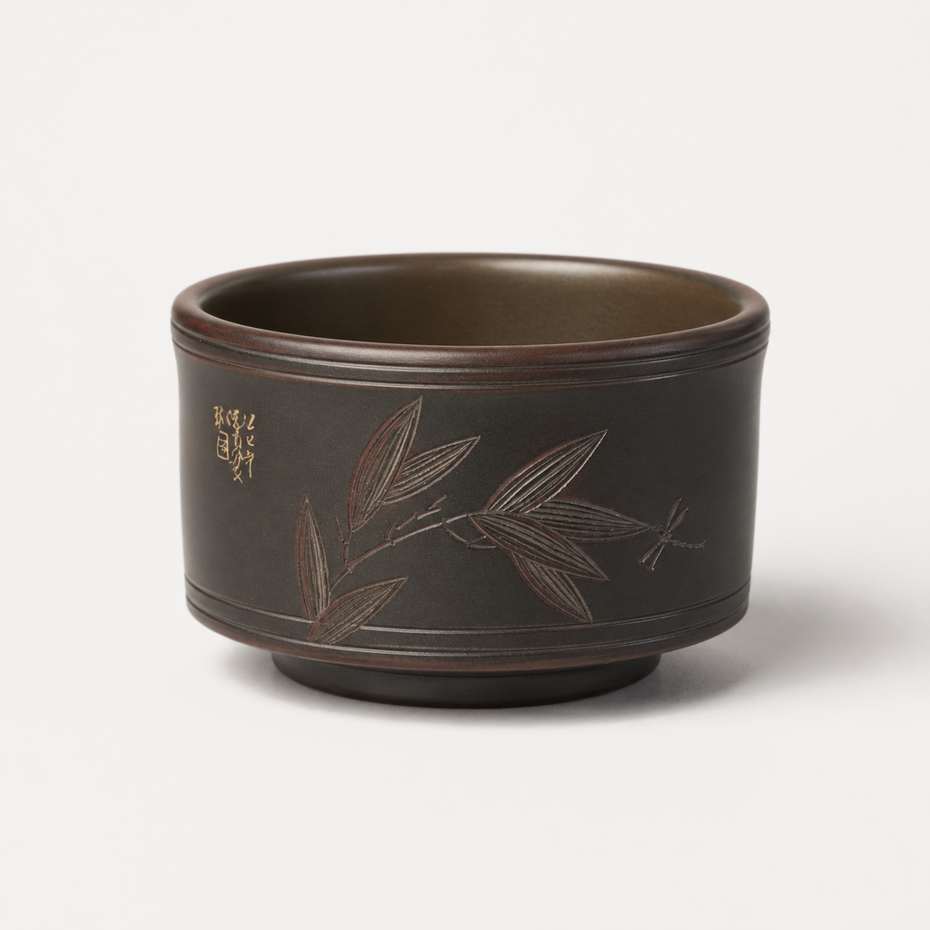 Bamboo Leaf Handcrafted Nixing Clay Tea Cup